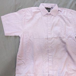 Mens XL Purple Checkered Short Sleeve Button Down Shirt